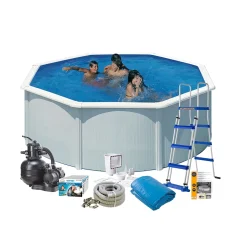 Uima-allaspaketti Swim & Fun Basic 120 pyöreä Ø350 cm valkoinen