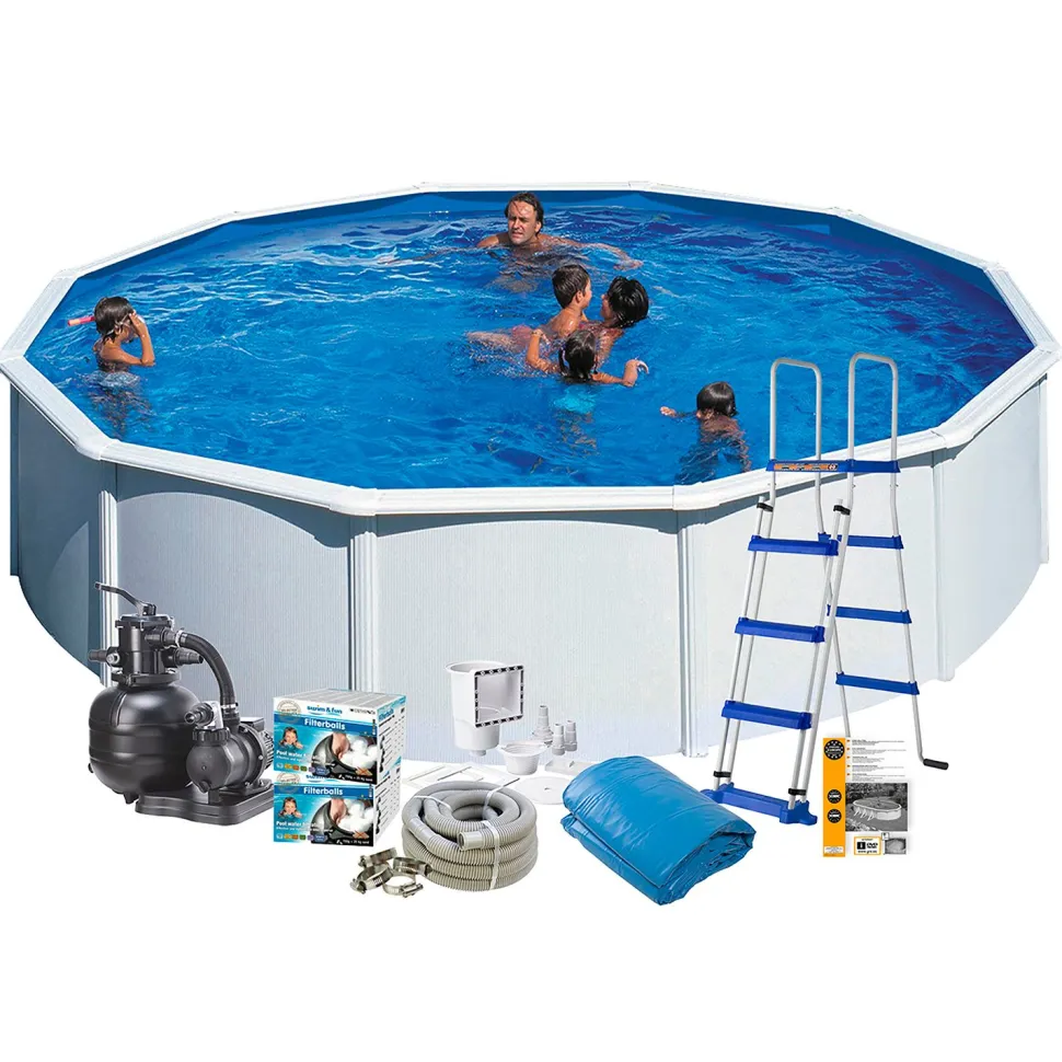 Uima-allaspaketti Swim & Fun 120 pyöreä Ø550 cm valkoinen