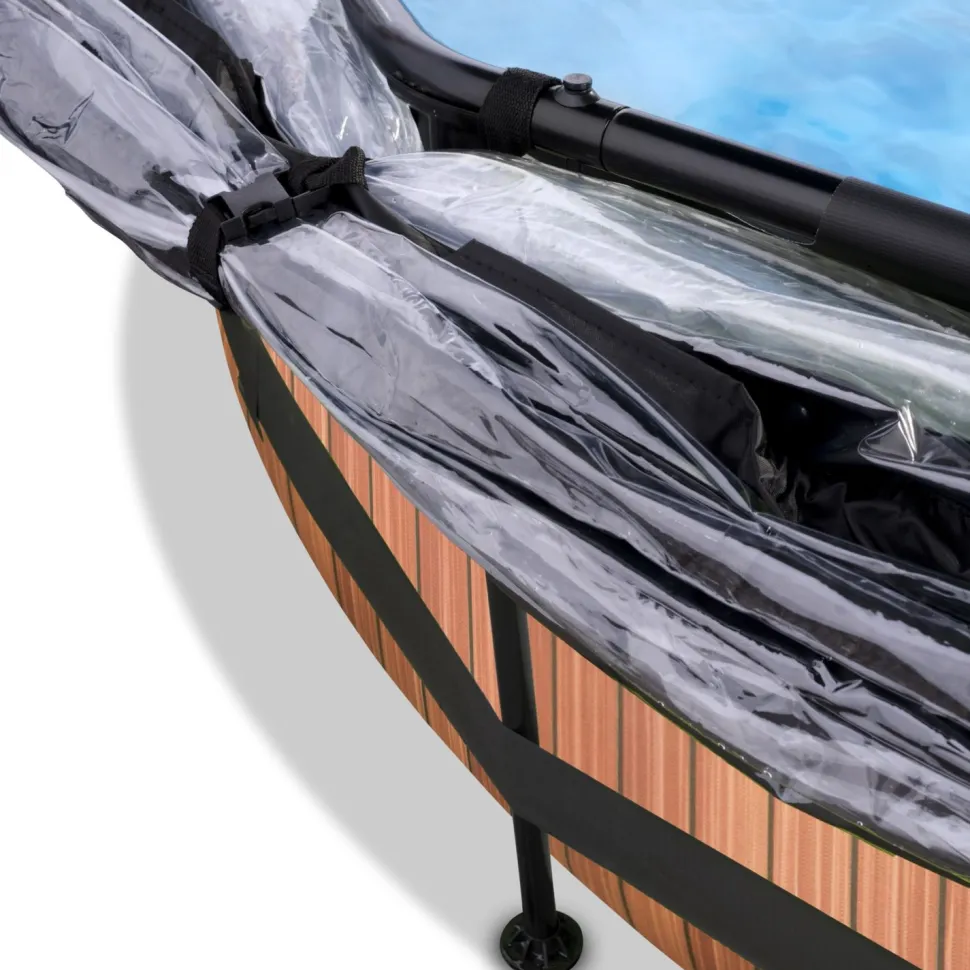 Uima-allassetti Exit Timber 12v pyöreä puukuvio sis. kupu eri kokoja