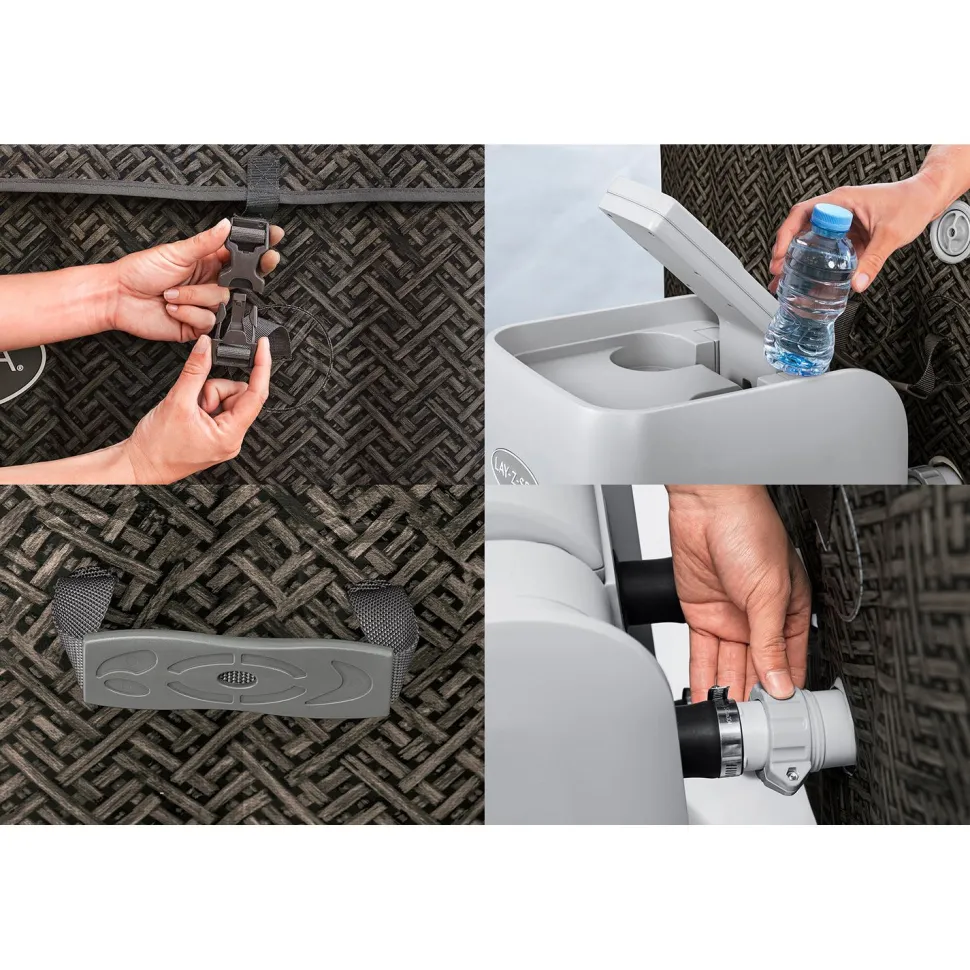 Ulkoporeallas Bestway Lay-Z-Spa Cabo Smart Hydrojet 6, 4-6 henkilöä, 144 suutinta