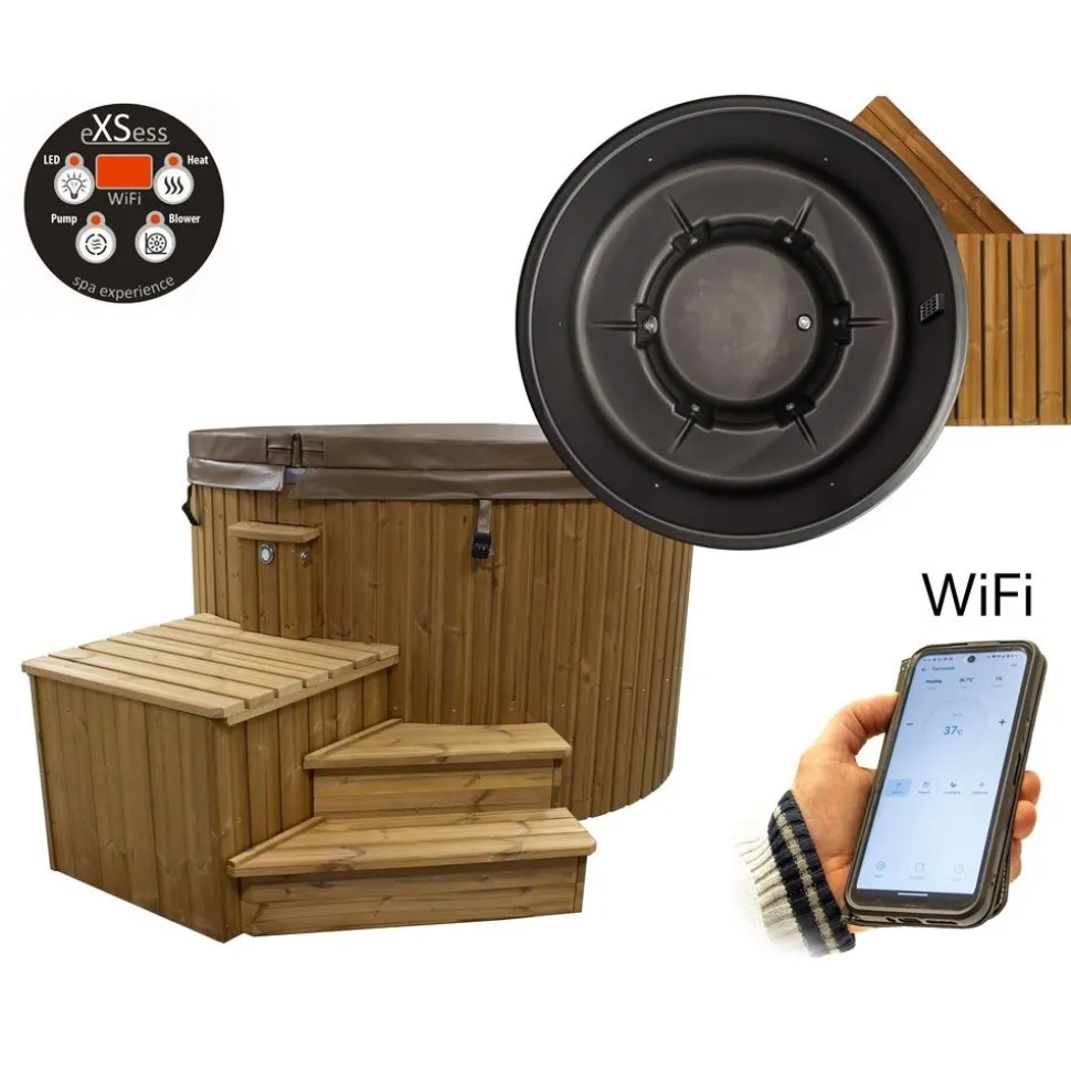 Ulkoporeallas SpaDealers TopSpa xs Wifi 6 hlöä brown/graphite black