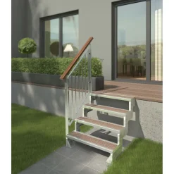 Ulkoportaat Dolle Gardentop puisille askelmille yhdellä kaiteella eri kokoja