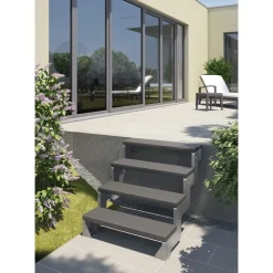 Ulkoportaat Dolle Gardentop Trimax ilman kaidetta antrasiitti eri kokoja