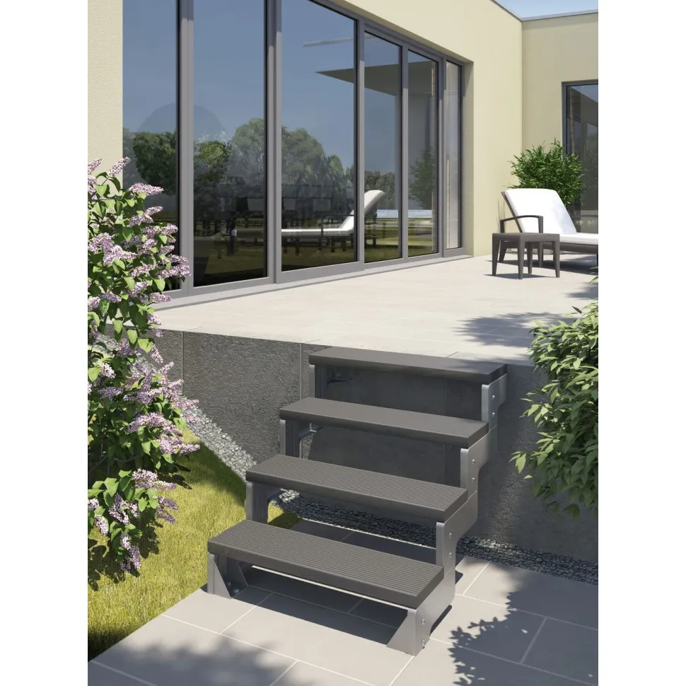 Ulkoportaat Dolle Gardentop Trimax ilman kaidetta antrasiitti eri kokoja