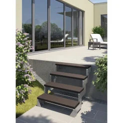 Ulkoportaat Dolle Gardentop Trimax ilman kaidetta tummanruskea eri kokoja