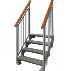 Ulkoportaat Dolle Gardentop Trimax kahdella Nordic-kaiteella antrasiitti eri kokoja