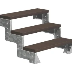 Ulkoportaat Dolle Gardentop Trimax kahdella Nordic-kaiteella tummanruskea eri kokoja