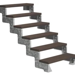 Ulkoportaat Dolle Gardentop Trimax kahdella Nordic-kaiteella tummanruskea eri kokoja