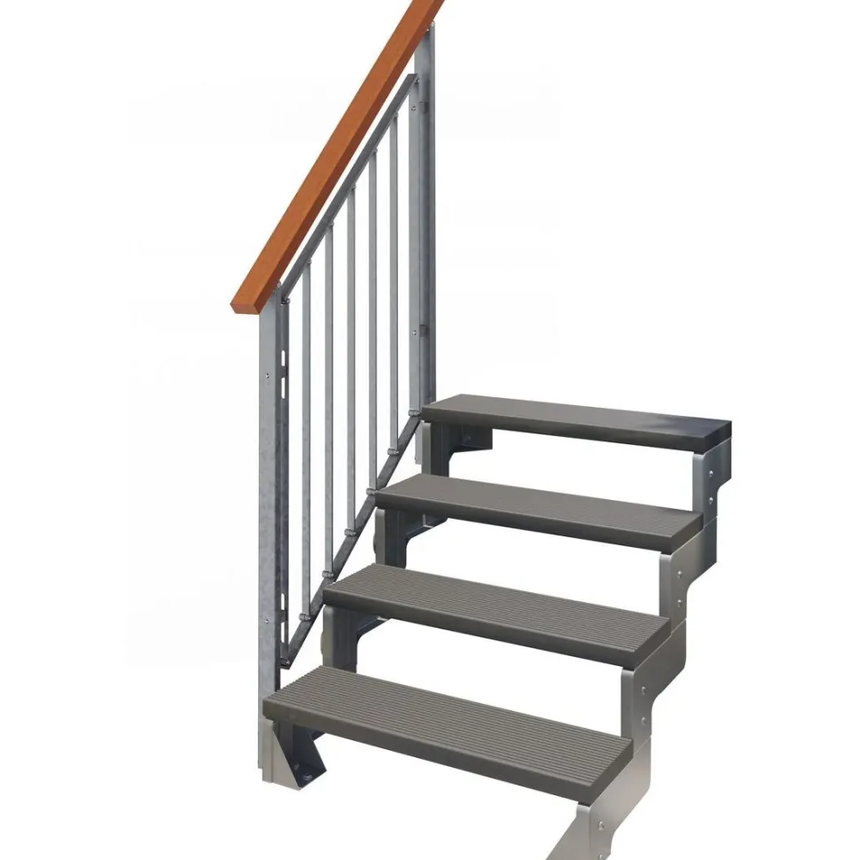 Ulkoportaat Dolle Gardentop Trimax yhdellä Nordic-kaiteella antrasiitti eri kokoja