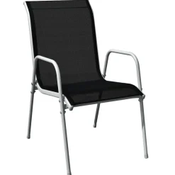 Ulkoruokailuryhmä terästä musta, 5 osaa