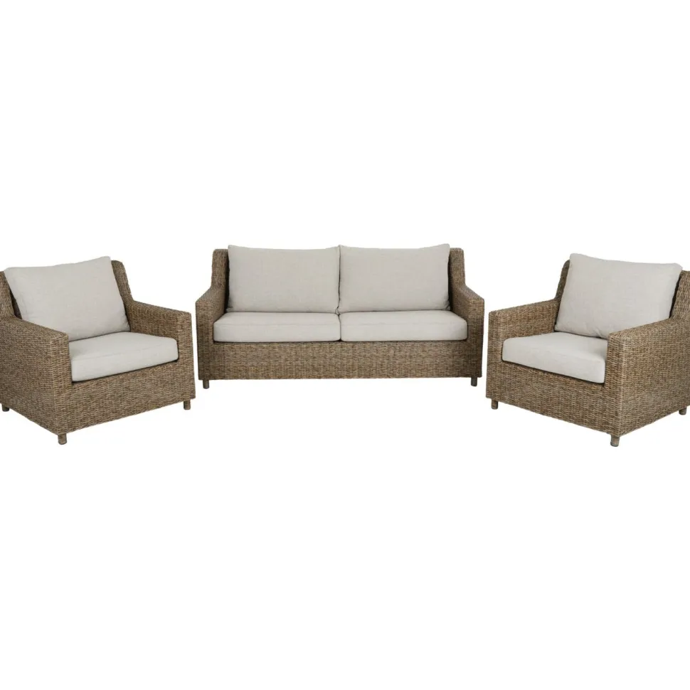 Ulkosohva Brafab Sandkorn, 2.5-istuttava, ruskea/beige