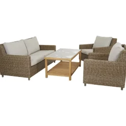 Ulkosohva Brafab Sandkorn, 2.5-istuttava, ruskea/beige
