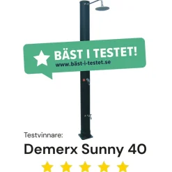 Ulkosuihku Demerx Sunny 40, aurinkolämmitteinen, musta