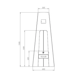 Ulkotulisija Carelia Grill® A-Fire 1500x600x600 mm musta