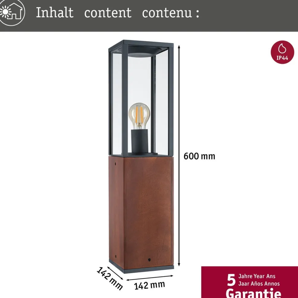 Ulkovalaisin Paulmann Timba, IP44, 40cm, puu