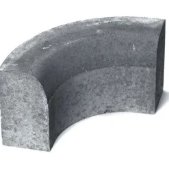 Upotettava reunakivi Rudus H11 kulma R250 kovera 493x170x300 mm sileä harmaa