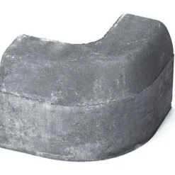 Upotettava reunakivi Rudus H12 kulma R250 kupera 702x170x300 mm sileä harmaa