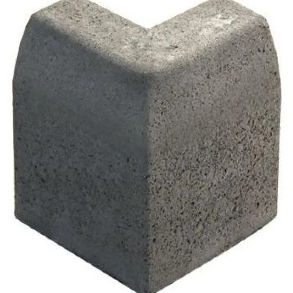 Upotettava reunakivi Rudus J12 kulma 90° kupera 500x110x300 mm sileä harmaa