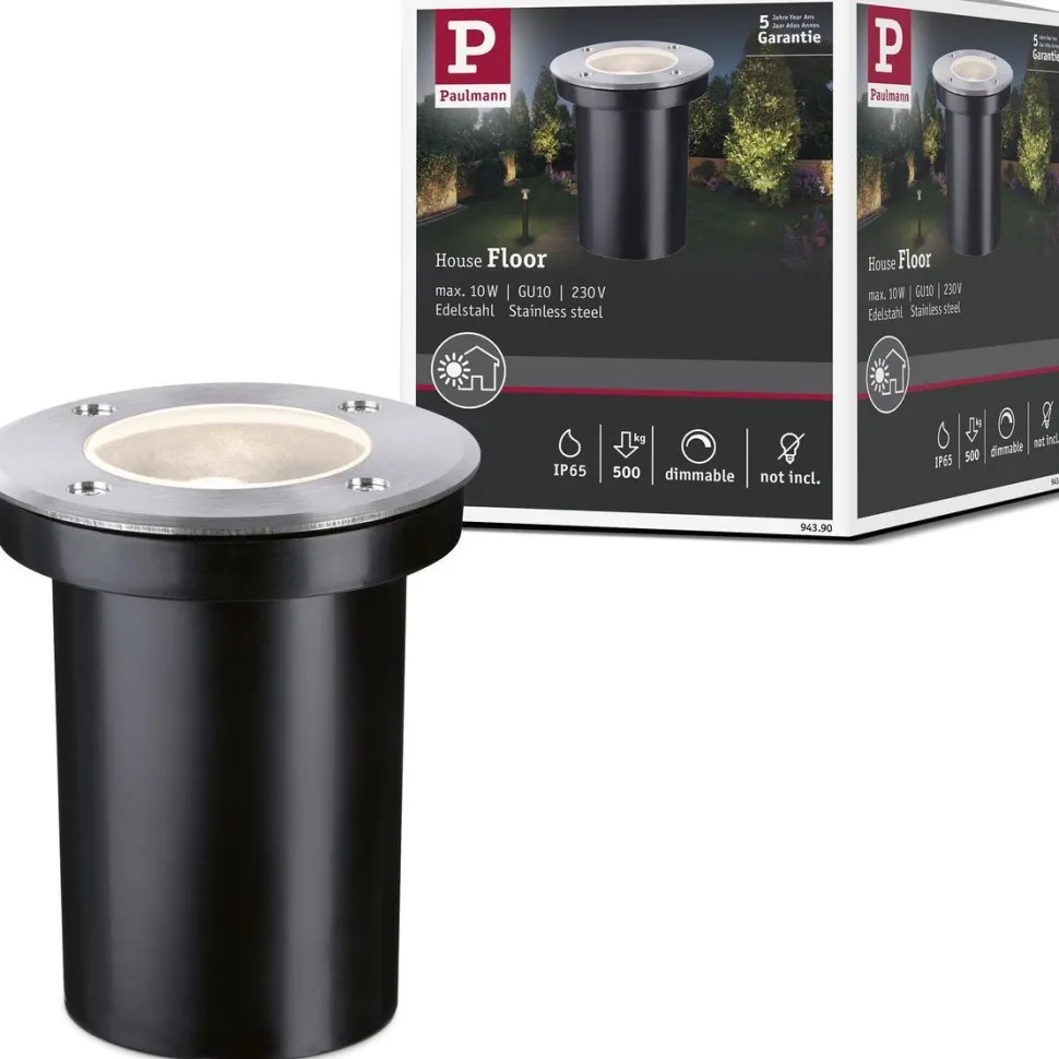 Upotettava terassivalaisin Paulmann Floor, IP65, 11cm, 230V,rst
