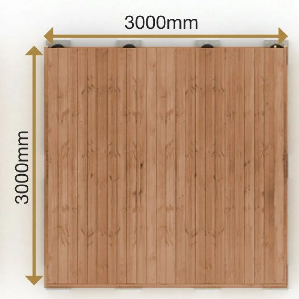 Valmisterassi PatioN°rd Havu, 3x3m, kestopuu