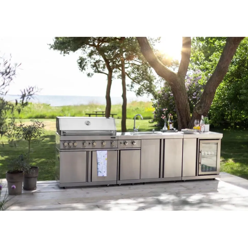 Vapaasti seisova kaasugrilli Myoutdoorkitchen Classic Line Stainless, 6 poltinta ja infrapunalämpö, rst