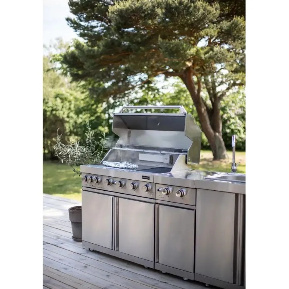 Vapaasti seisova kaasugrilli Myoutdoorkitchen Classic Line Stainless, 6 poltinta ja infrapunalämpö, rst