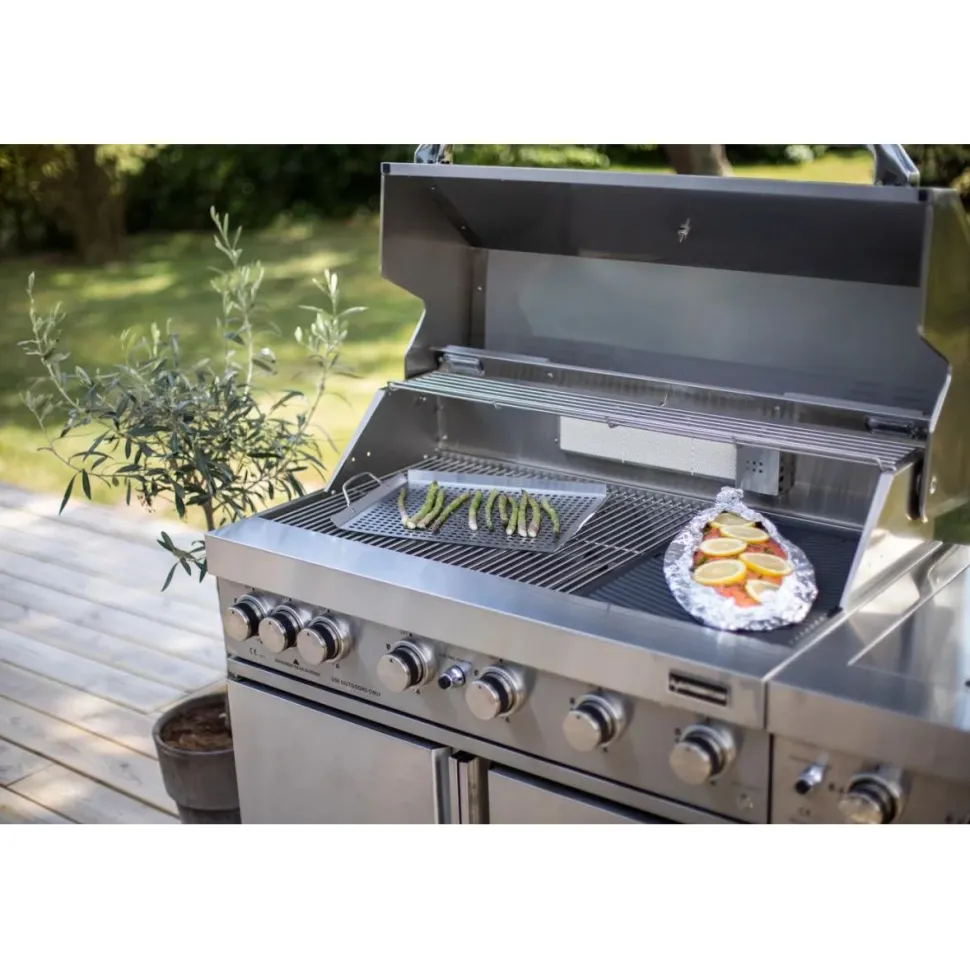 Vapaasti seisova kaasugrilli Myoutdoorkitchen Classic Line Stainless, 6 poltinta ja infrapunalämpö, rst