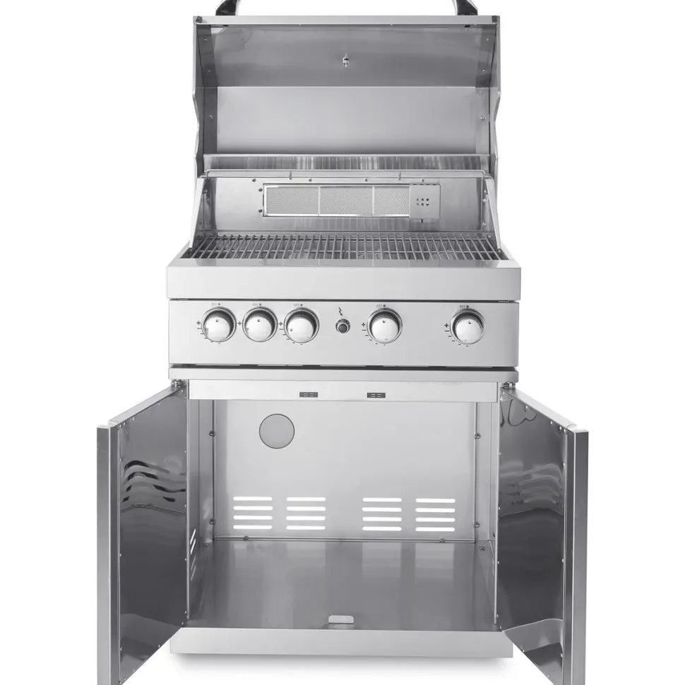 Vapaasti seisova kaasugrilli 4 poltinta ja infrapunalämmitin Myoutdoorkitchen Stainless Collection