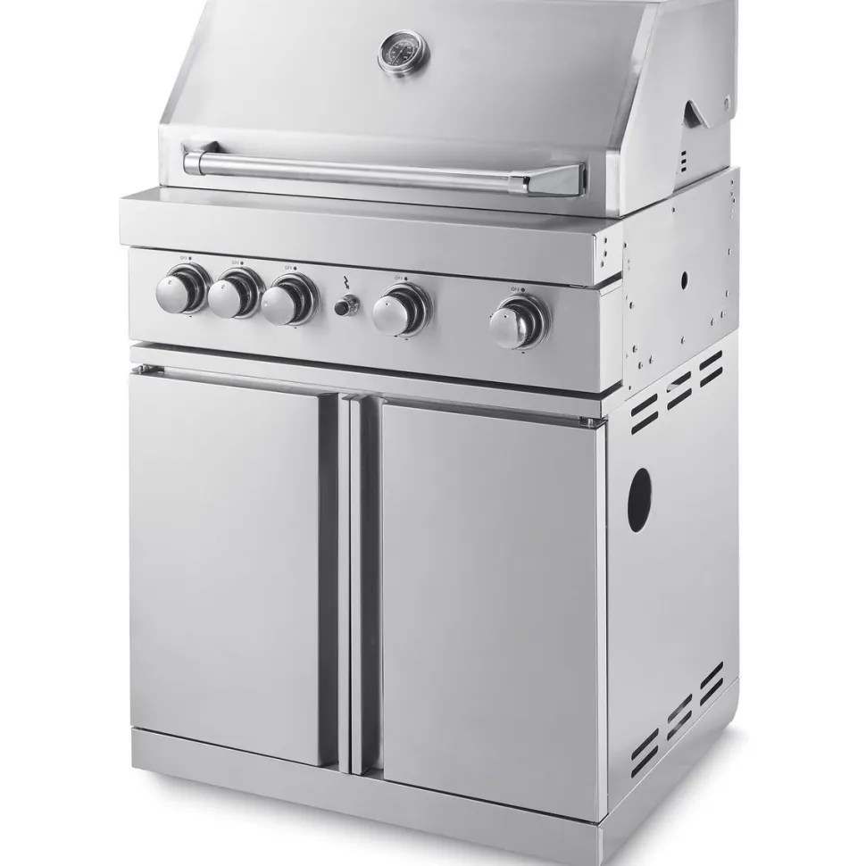 Vapaasti seisova kaasugrilli 4 poltinta ja infrapunalämmitin Myoutdoorkitchen Stainless Collection