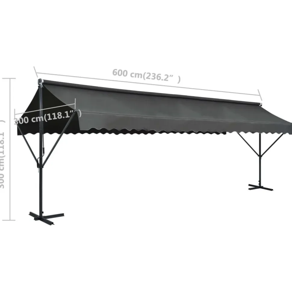Vapaasti seisova markiisi 500x300 cm kerma