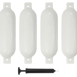 Veneen lepuuttaja, 4 kpl, valkoinen, 51x14 cm, PVC