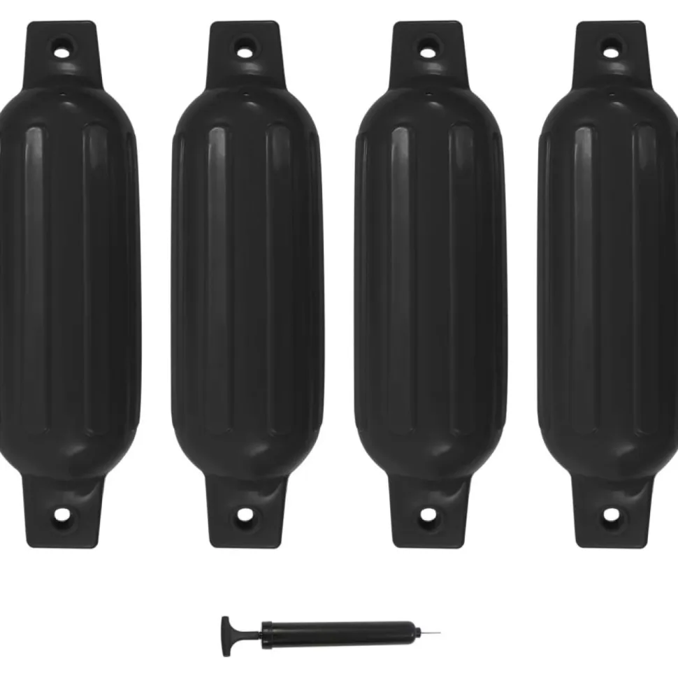 Veneen lepuuttaja, 4 kpl, musta, 41x11,5 cm, PVC
