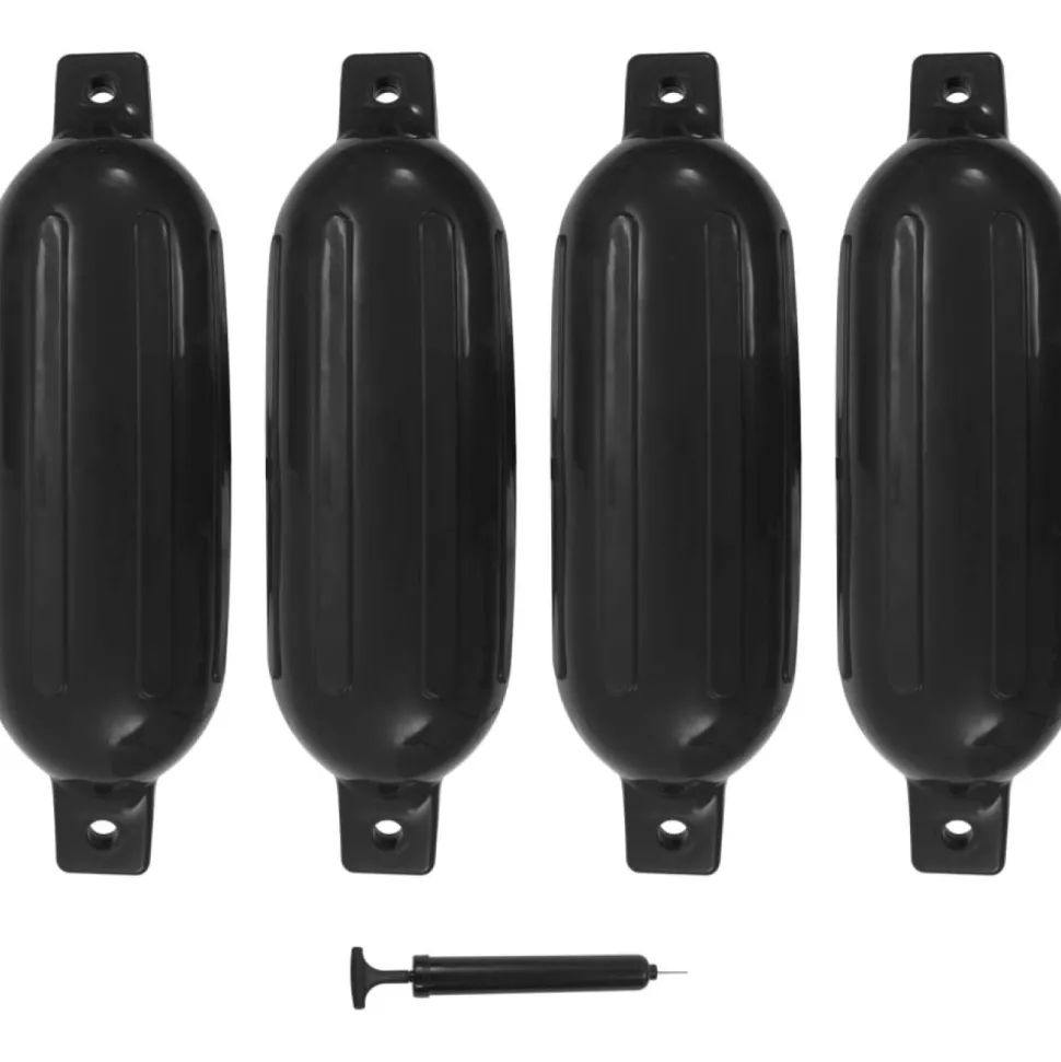 Veneen lepuuttaja, 4 kpl, musta, 58,5x16,5 cm, PVC