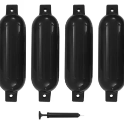 Veneen lepuuttaja, 4 kpl, musta, 51x14 cm, PVC