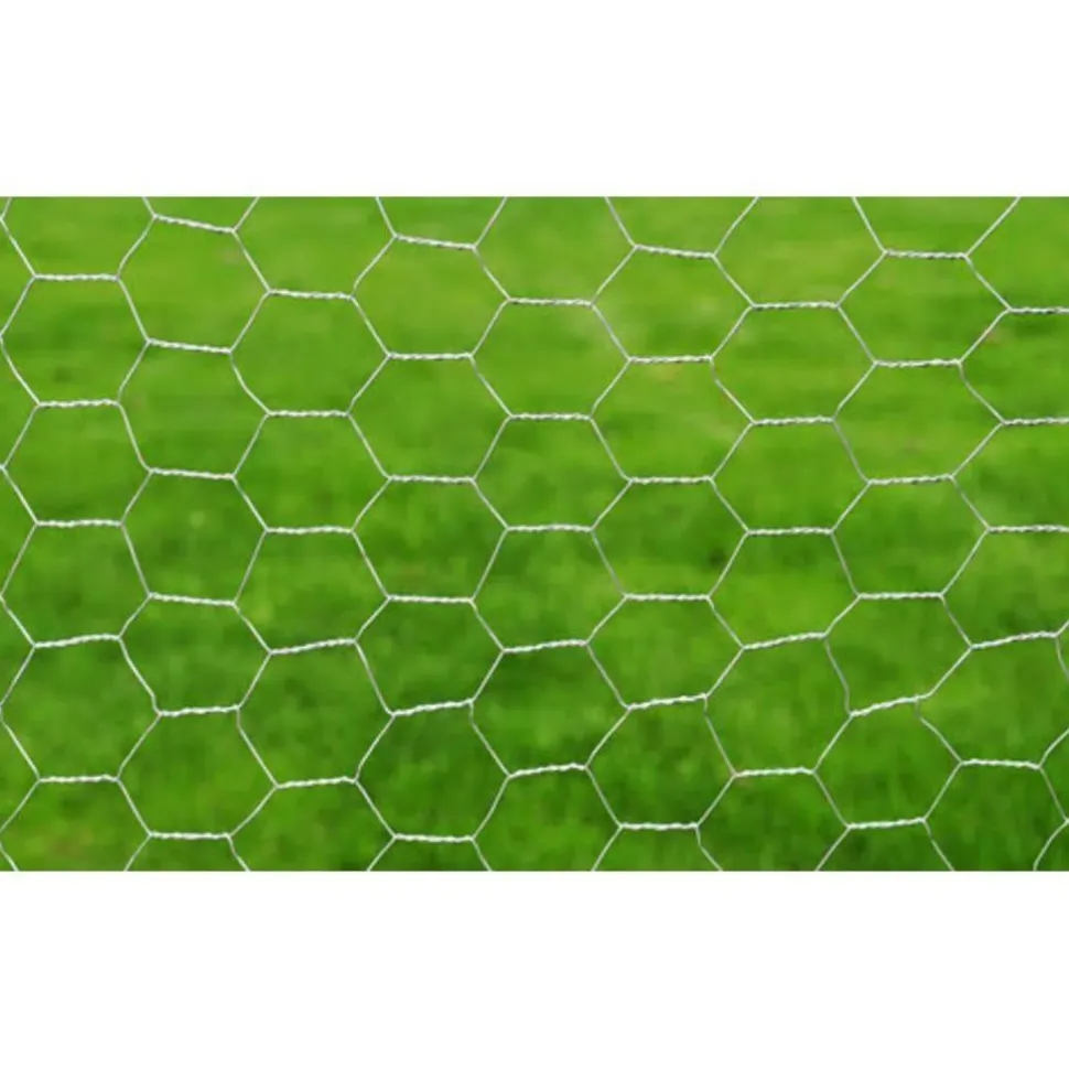 Verkkoaita galvanoitu teräs kuusikulmiokuvio 1x25m hopea