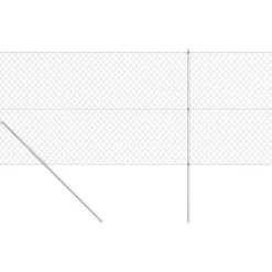 Verkkoaita tolpilla galvanoitu teräs 15x1,5 m hopea