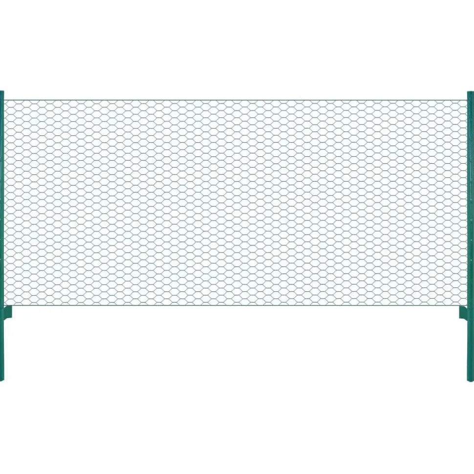 Verkkoaita tolpilla teräs 25x0.5m silmäkoko 13mm vihreä