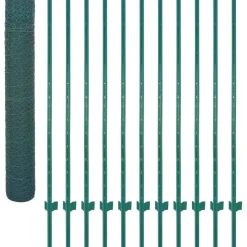 Verkkoaita tolpilla teräs 25x2m silmäkoko 25mm vihreä
