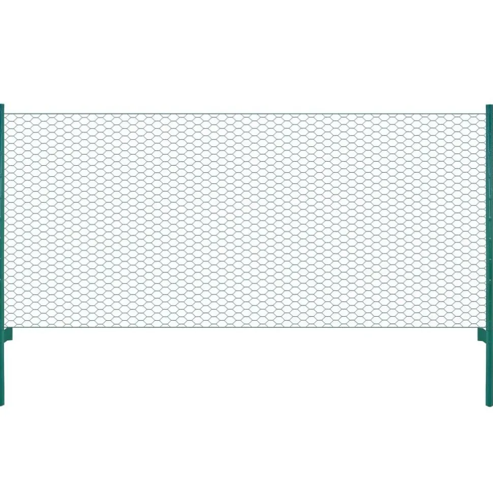 Verkkoaita tolpilla teräs 25x1m silmäkoko 50mm vihreä
