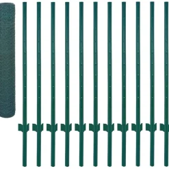 Verkkoaita tolpilla teräs 25x1m silmäkoko 50mm vihreä