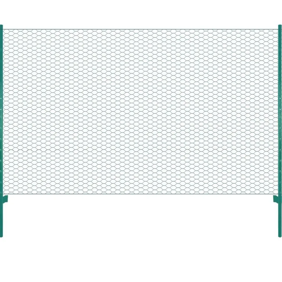 Verkkoaita tolpilla teräs 25x1.5m silmäkoko 13mm vihreä