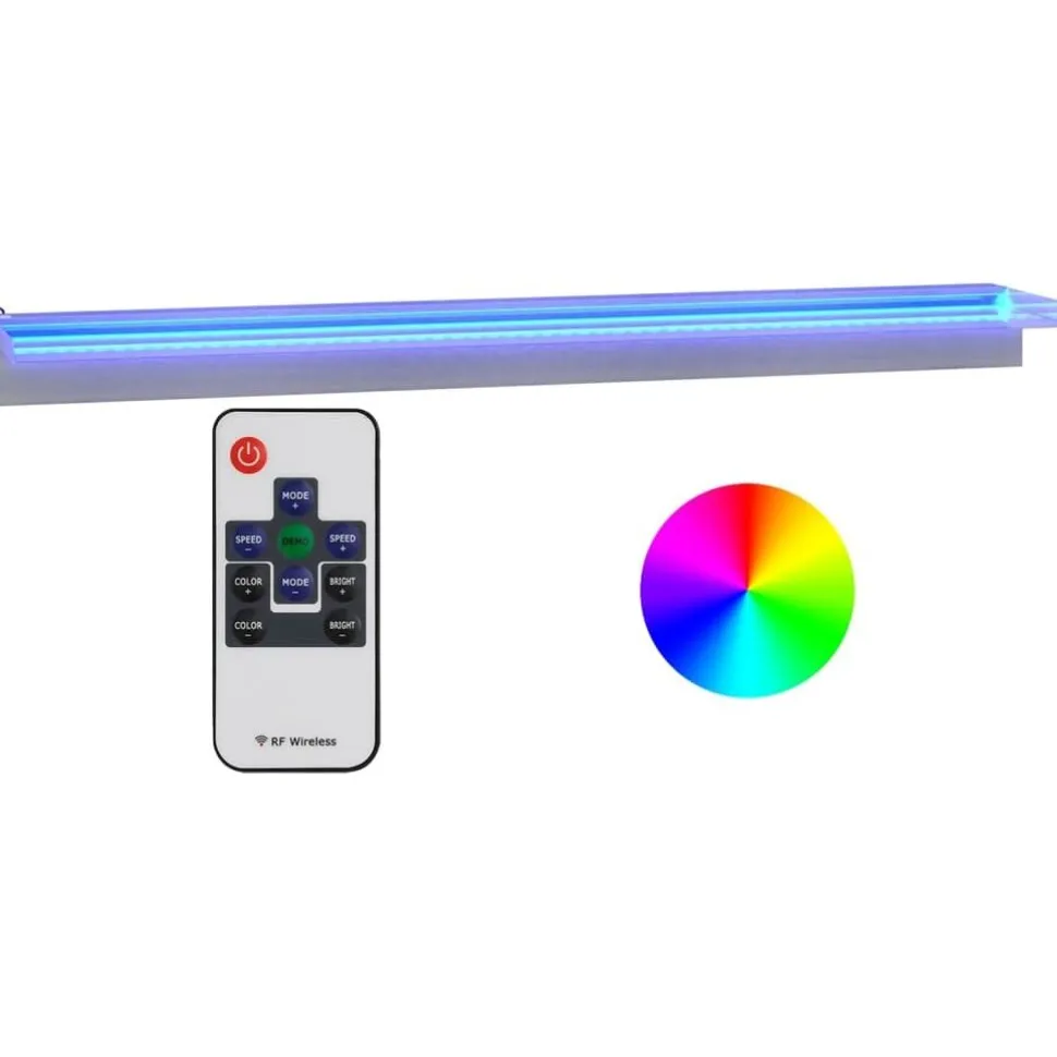 Vesiputous RGB LED-valoilla ruostumaton teräs eri kokoja