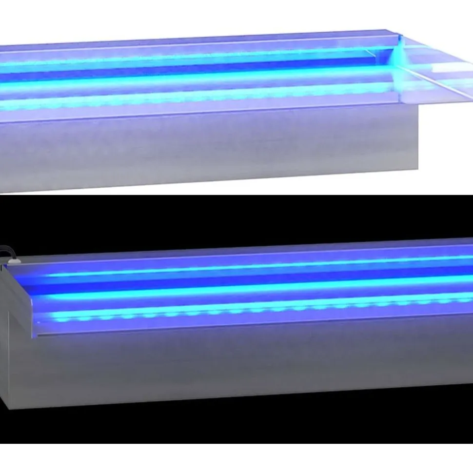 Vesiputous RGB LED-valoilla ruostumaton teräs eri kokoja