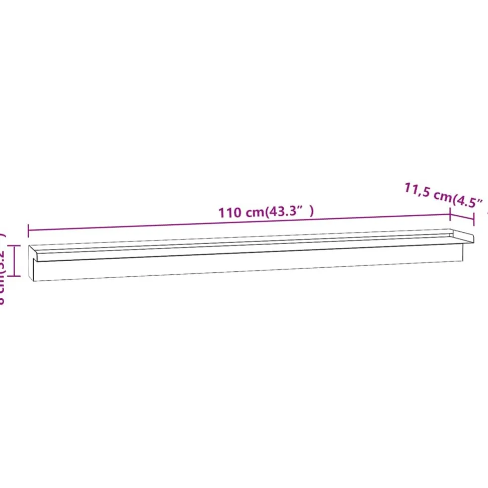 Vesiputous suihkulähde LED-valoilla ruostumatonta terästä 110cm