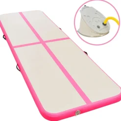 Voimistelumatto, täytettävä, pumpulla 300x100x10cm, PVC, pinkki