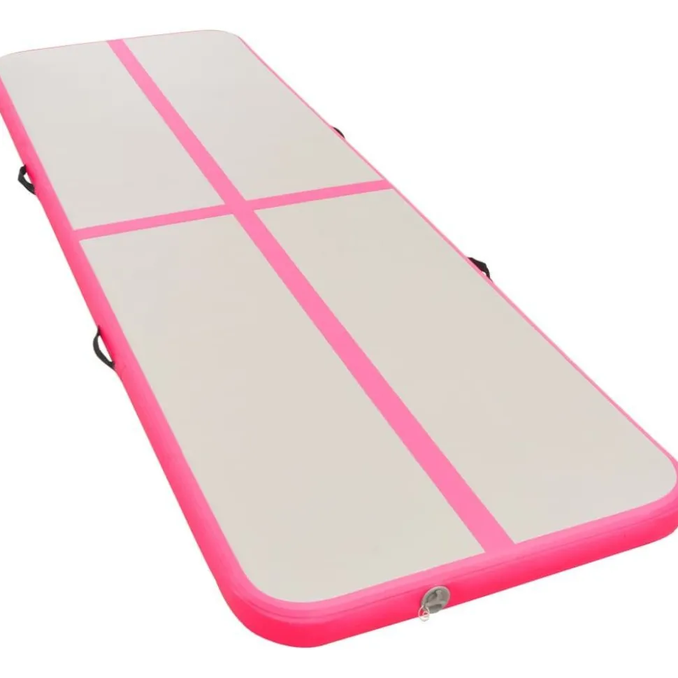 Voimistelumatto, täytettävä, pumpulla 300x100x10cm, PVC, pinkki