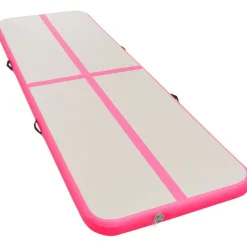 Voimistelumatto, täytettävä, pumpulla, 400x100x10cm, PVC, pinkki