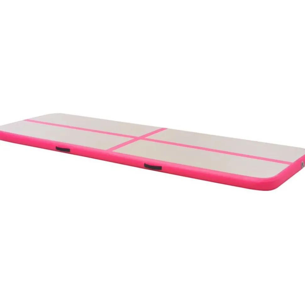 Voimistelumatto, täytettävä, pumpulla, 500x100x10cm, PVC, pinkki