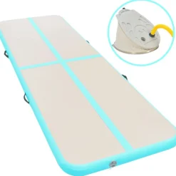 Voimistelumatto, täytettävä, pumpulla, 400x100x10cm, PVC, vihreä