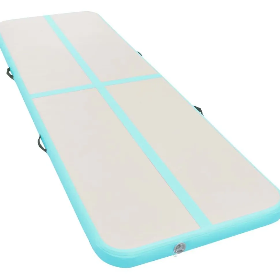 Voimistelumatto, täytettävä, pumpulla, 400x100x10cm, PVC, vihreä